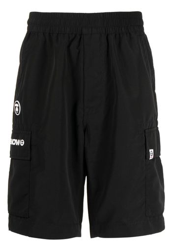 AAPE BY *A BATHING APE® logo-appliqué cargo shorts - Schwarz