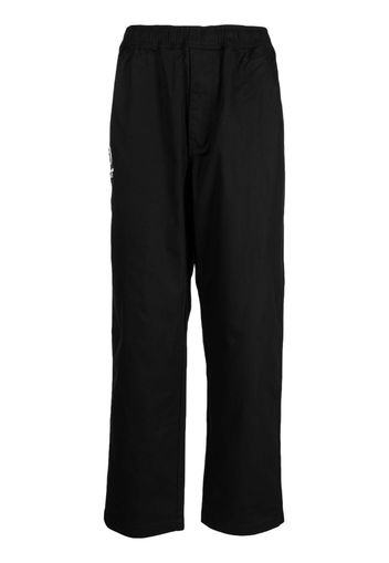 AAPE BY *A BATHING APE® logo-patch cotton straight-leg trousers - Schwarz