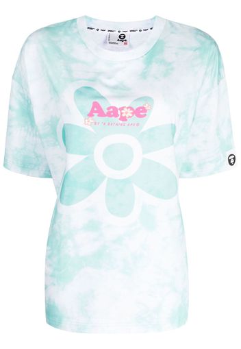 AAPE BY *A BATHING APE® logo-print tie-dye cotton T-shirt - Grün