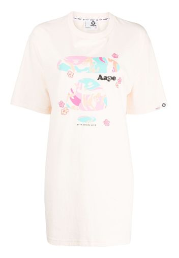 AAPE BY *A BATHING APE® logo-print cotton-jersey T-shirt - Nude