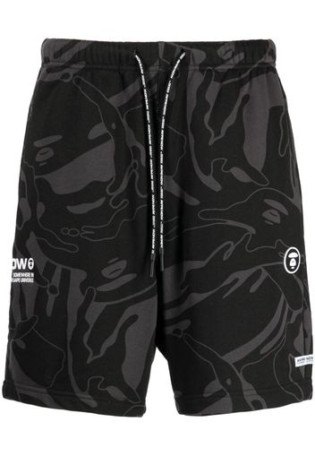 AAPE BY *A BATHING APE® swirl-print drawstring track shorts - Schwarz