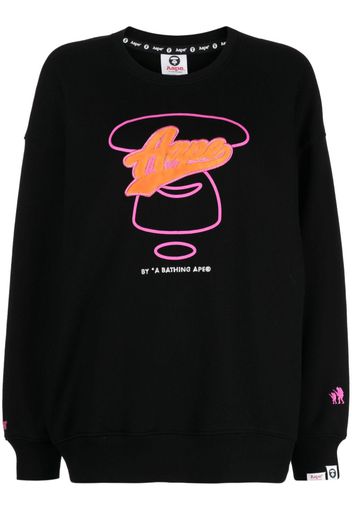 AAPE BY *A BATHING APE® Sweatshirt mit Logo-Stickerei - Schwarz