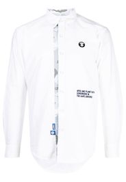 AAPE BY *A BATHING APE® logo-patch cotton shirt - Weiß