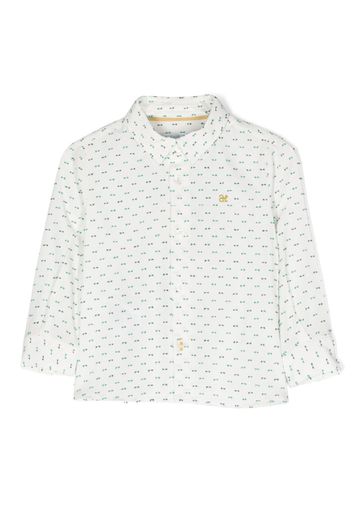 Abel & Lula bow-embroidered long-sleeve shirt - Weiß