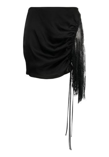 AC9 floral-lace drawstring skirt - Schwarz