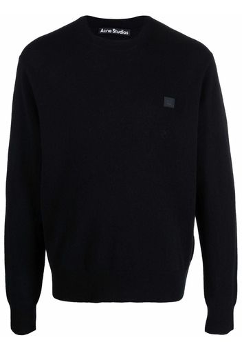 Acne Studios Pullover mit Gesicht-Patch - Schwarz