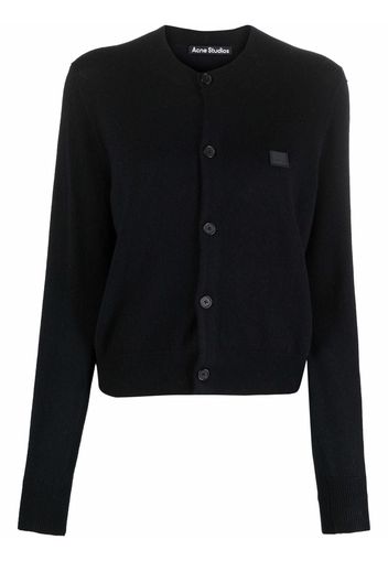 Acne Studios Cardigan mit Logo-Print - Schwarz