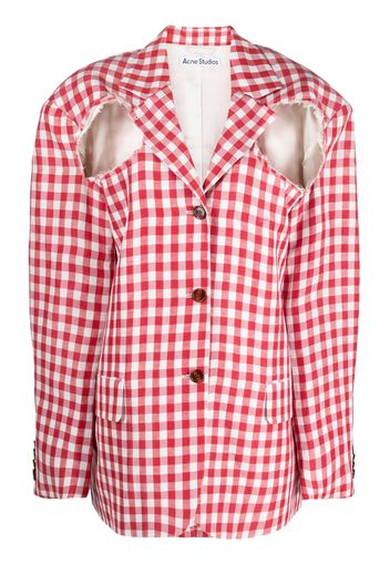 Acne Studios single-breasted gingham-check blazer - Rot