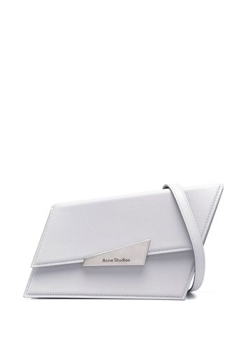 Acne Studios leather engraved-logo shoulder bag - Grau