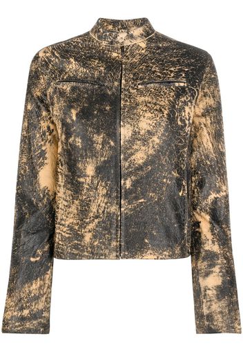 Acne Studios distressed-effect leather jacket - Schwarz