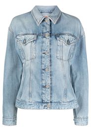 Acne Studios hourglass-silhouette cotton denim jacket - Blau