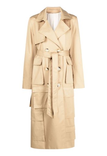 Act N°1 notched-lapel gabardine trench coat - Nude