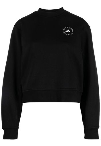 adidas by Stella McCartney logo-print cropped sweatshirt - Schwarz