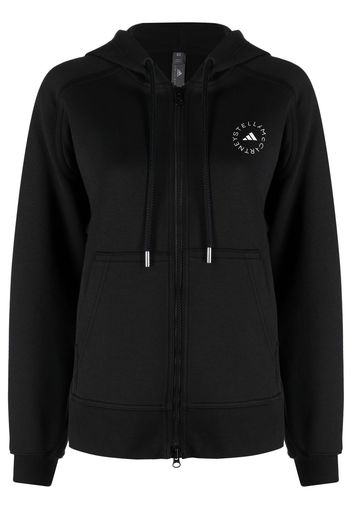 adidas by Stella McCartney logo-print zip-up hoodie - Schwarz