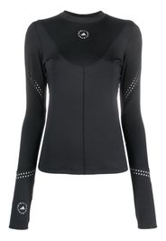 adidas by Stella McCartney perforated-detailing long-sleeve T-shirt - Schwarz