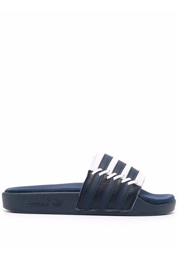 adidas Pantoletten mit Streifen - Blau