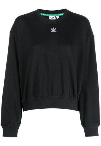 adidas Sweatshirt mit Logo-Stickerei - Schwarz