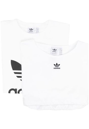 adidas logo-print layered T-shirt - Weiß