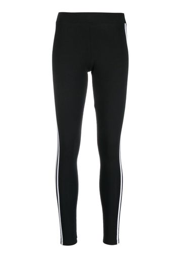 adidas 3-Stripes stretch-cotton leggings - Schwarz