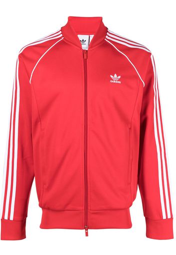 adidas trefoil-logo zip-up sweatshirt - Rot