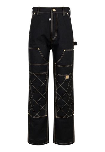 Advisory Board Crystals diamond stitch double knee trousers - Schwarz