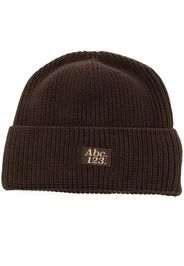 Advisory Board Crystals ribbed-knit logo-patch beanie - Braun