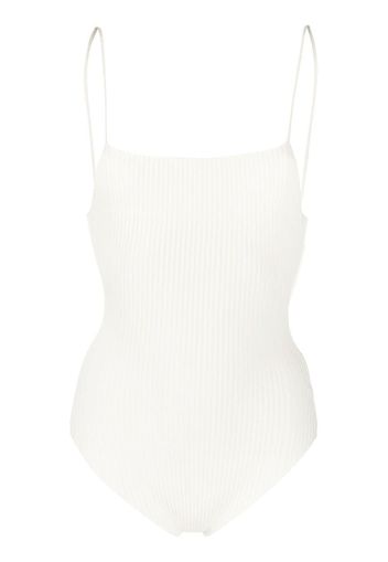 AERON ribbed-knit sleeveless bodysuit - Weiß
