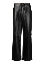 AERON Zima leather cropped trousers - Schwarz