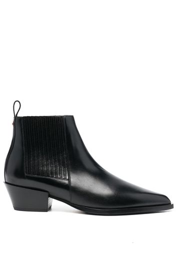 Aeyde pointed-toe leather ankle boots - Schwarz