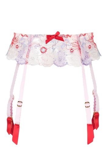 Agent Provocateur Zuri floral-embroidery suspender belt - Rot