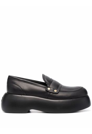 AGL slip-on leather loafers - Schwarz