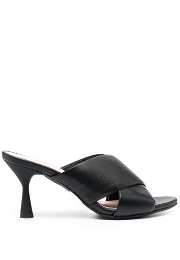 AGL crossover-strap leather mules - Schwarz