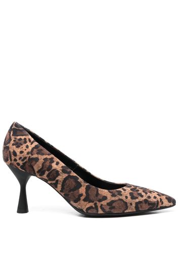 AGL Pumps mit Leoparden-Print 80mm - Schwarz