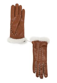 Agnelle Marie Louise shearling gloves - Braun