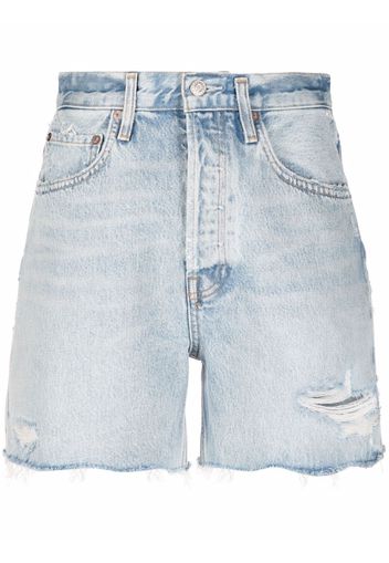 AGOLDE Jeans-Shorts im Distressed-Look - Blau