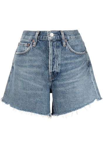 AGOLDE Jeans-Shorts im Distressed-Look - Blau