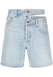 AGOLDE asymmetric denim shorts - Blau