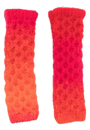 AGR chunky-knit fingerless gloves - Rot