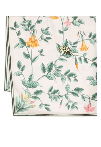 Agua By Agua Bendita floral-print silk scarf - Nude