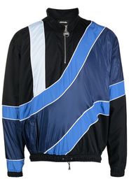 Ahluwalia striped half-zip jacket - Blau