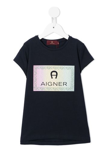 Aigner Kids logo cotton T-shirt - Blau