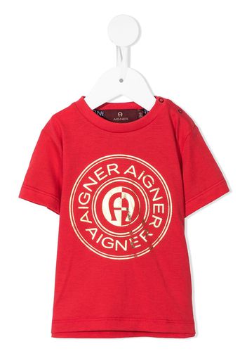 Aigner Kids T-Shirt mit Logo-Print - Rot