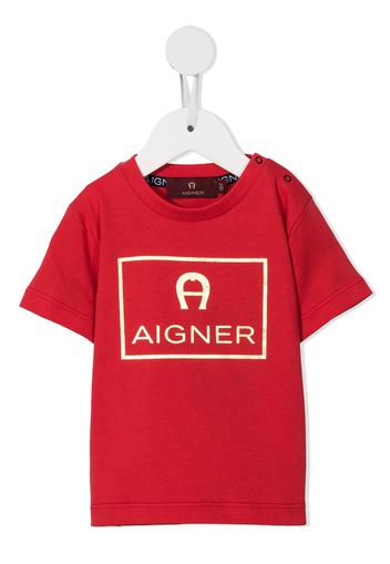 Aigner Kids T-Shirt mit Logo-Print - Rot