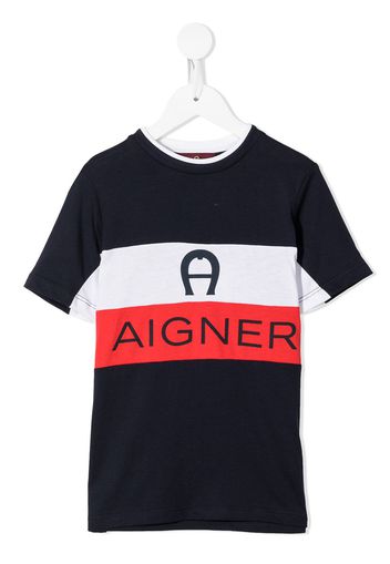 Aigner Kids logo-print T-shirt - Blau