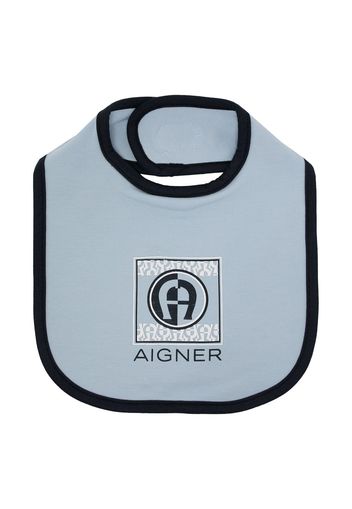 Aigner Kids logo-print cotton bib - Blau