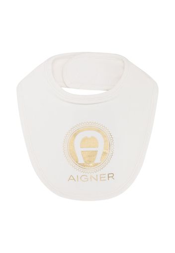 Aigner Kids logo-print bib - Weiß