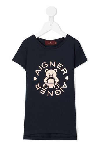 Aigner Kids logo-print short-sleeved T-shirt - Blau