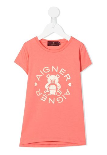 Aigner Kids short-sleeve logo-print T-shirt - Rosa