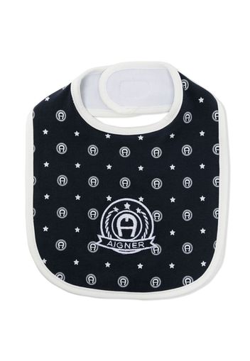 Aigner Kids embroidered-logo bib - Schwarz