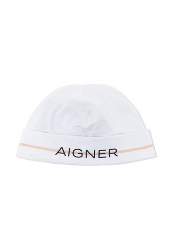 Aigner Kids logo-stripe print hat - Weiß